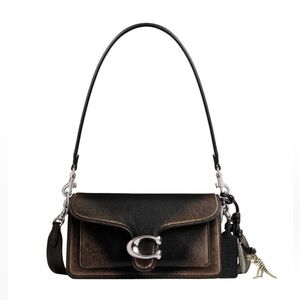 Coach Black Tabby 26 with Bronze Accent Leather Shoulder Bag - New